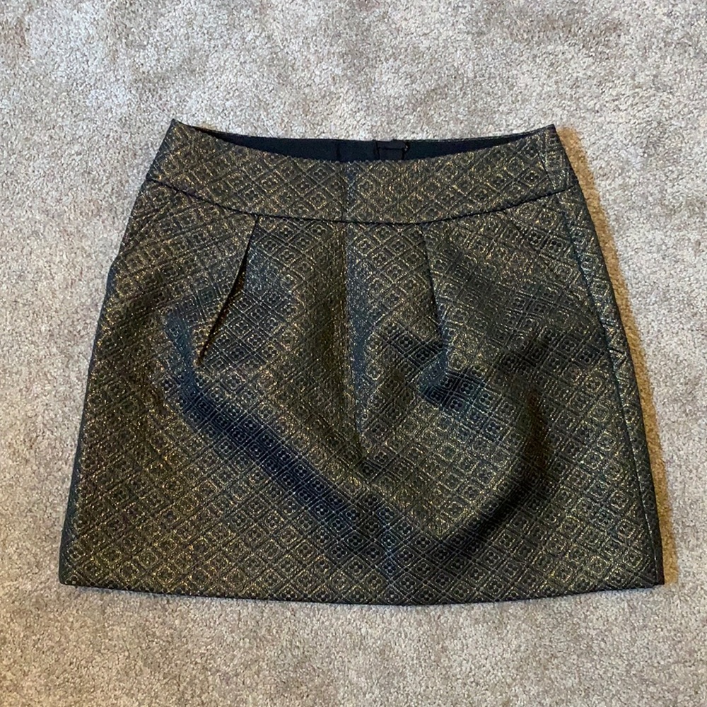 Black metallic mini skirt